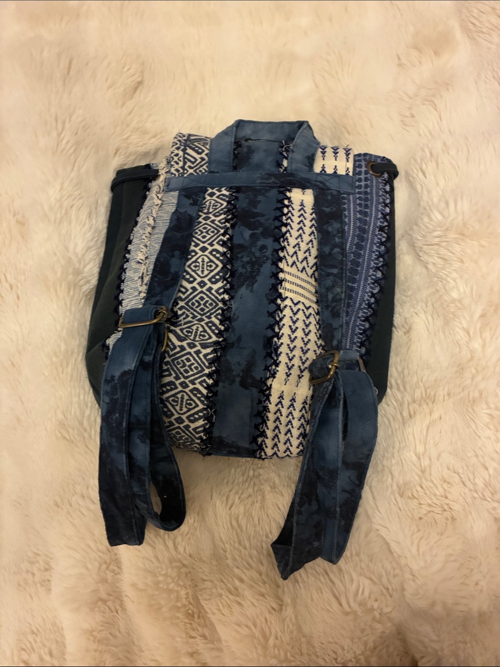 Demdaco Blue Patchwork Boho Backpack - Picture 2 of 4